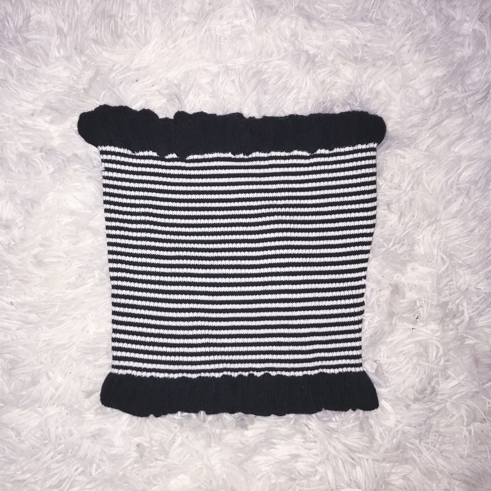 knit tube stripe crop top